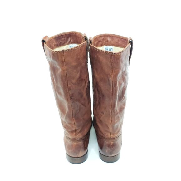 Frye Anna Women’s Mid Pull On Boots Brown Leather Size 8M - Picture 6 of 14